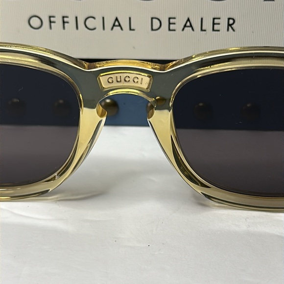 💯 - New Authentic GUCCI GG0182S 006 Transparent Brown/Grey sunglasses - Picture 9 of 15